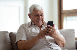 older people with phone